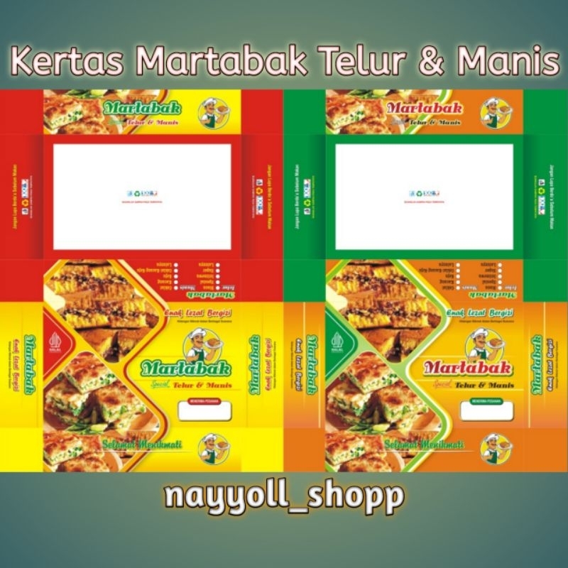 Kemasan box martabak manis dan telor / wadah martabak manis dan telor / dus martabak manis dan telur