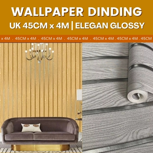 Wallpaper Dinding Wall Stiker Kamar Tidur Kayu Polos Berserat Untuk Pelapis Perabot Meja Kabinet