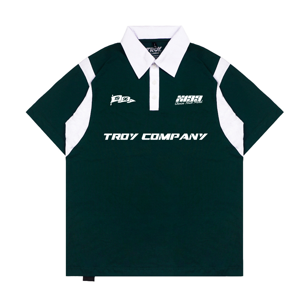 Troy Company Wangky Polo Shirt Green White CYM - Kaos Polo Wangki Hijau Putih WKD 3129