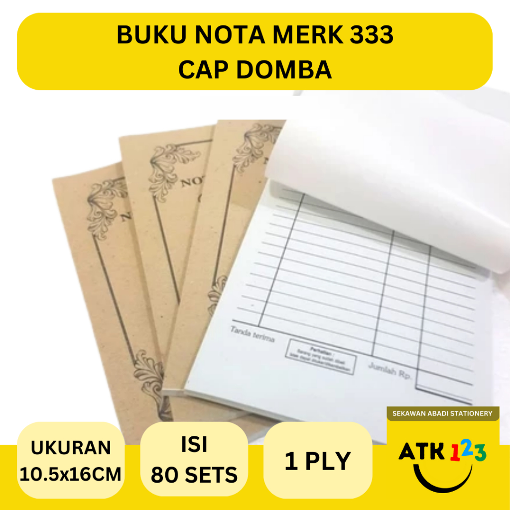 

Nota Kecil 1 Ply Merk 333 / Rankap 1 / Putih isi 80 lembar ukuran 105x160mm