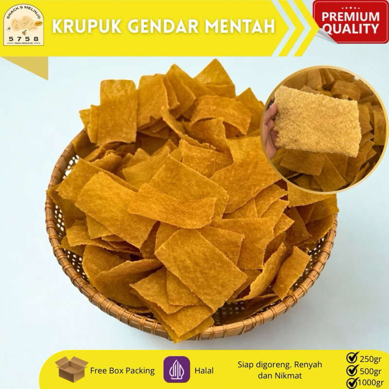 

KERUPUK GENDAR /PULI 1KG MENTAH KUALITAS PREMIUM TEBAL MEKAR