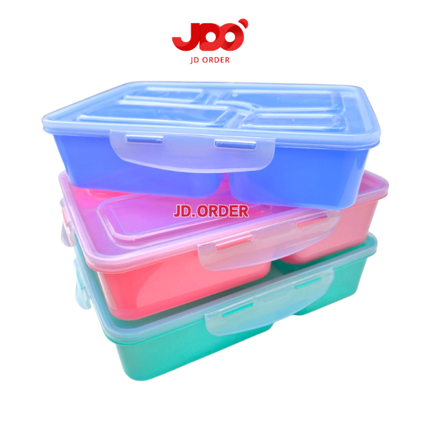 Kotak Makan Plastik Besar Jumbo 2 Liter, Lunch Box Wadah Bekel Makanan Premium