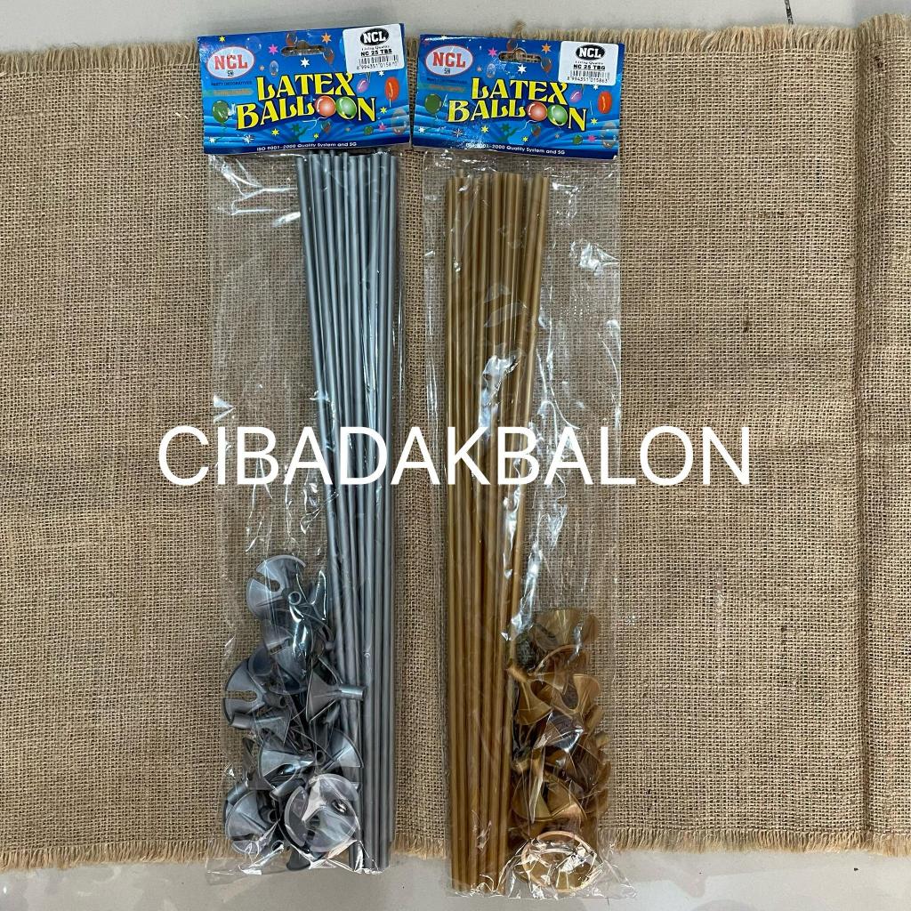 Stik Balon Metalik 43cm dengan Cup / Gagang Balon / Pegangan Balon / Metalic Balloon Stick with Cup 