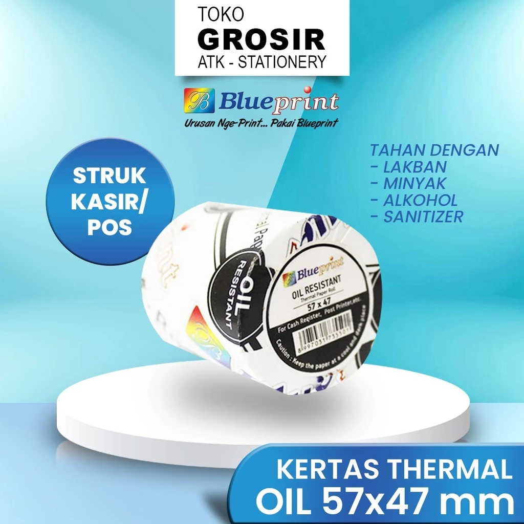 

(LIVE) 57x47 Oil Kertas Thermal / Struk PPOB BLUEPRINT - 57x47 Oil Resistant