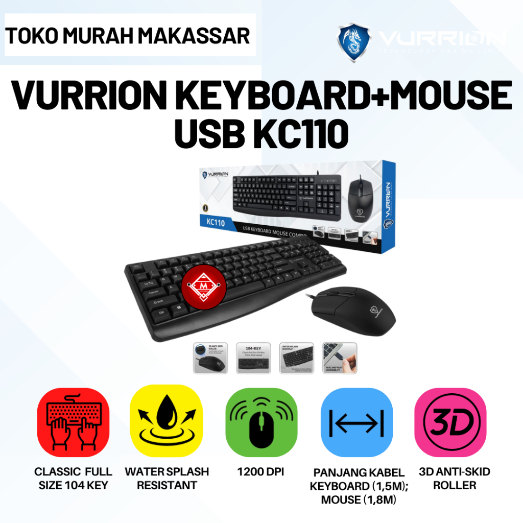 KEYBOARD MOUSE VURRION KC110 / Keyboard Mouse - Keyboard Mouse VURRION KC110 / VUR01-KB