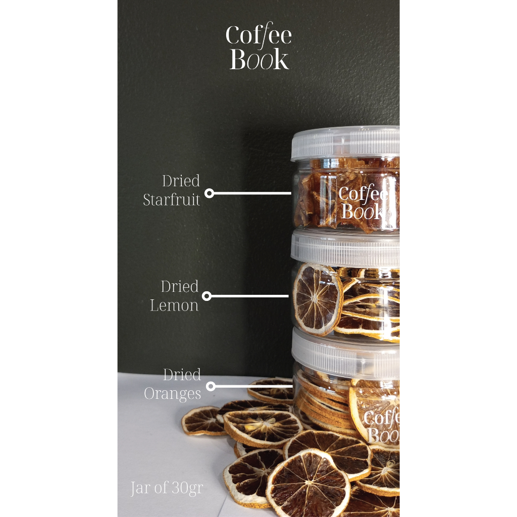 

All Garnisan |Dry Fuits | Buah Kering Lemon, Oranges, Star Fruits |GARNISH |30Gr - Coffee Book
