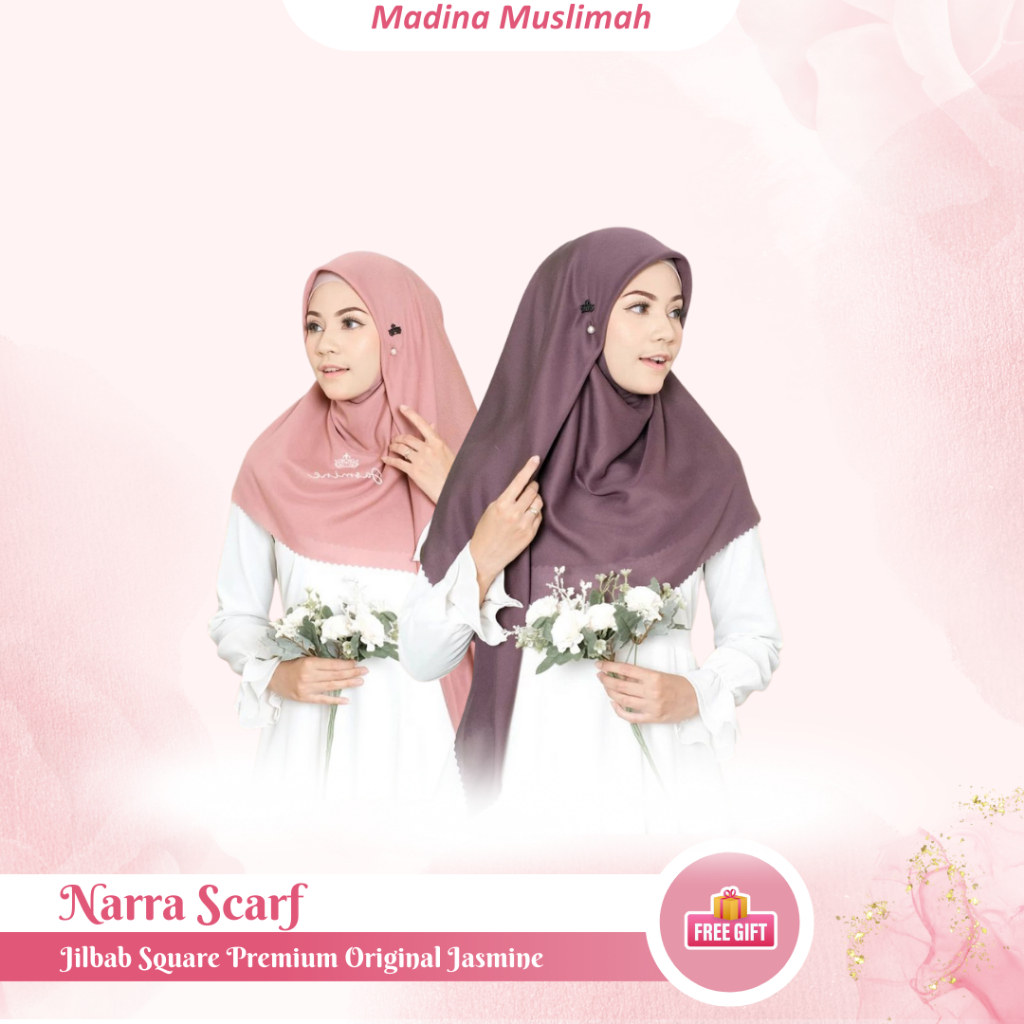 Narra Scarf By Jasmine | Jilbab segiempat | Jilbab Voal