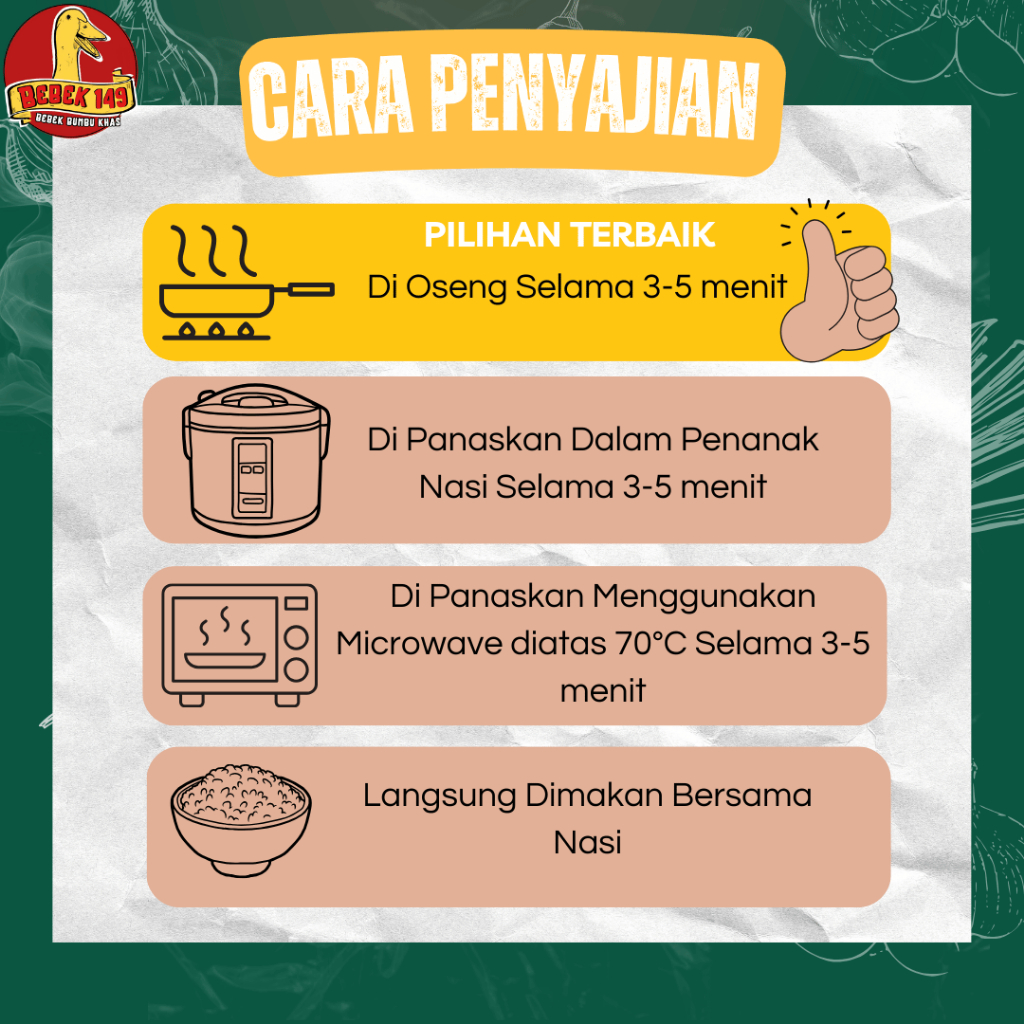 

BARU! - Bebek 149 - Bebek Satu Porsi 200gr (Bumbu Hitam)