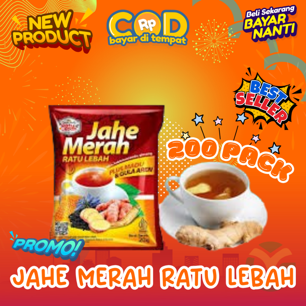 

Jahe Merah Super Ratu Lebah plus Madu dan Gula Aren Grosir 200 Pack