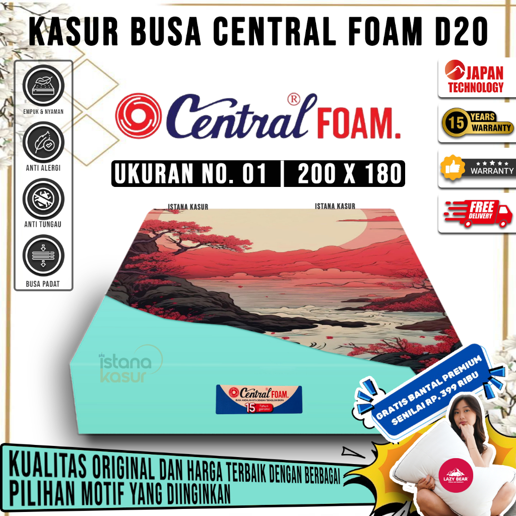 [200X180] Kasur Busa Central Foam D20 Garansi 15 Tahun Busa Berkualitas Dan Tahan Kempis Original
