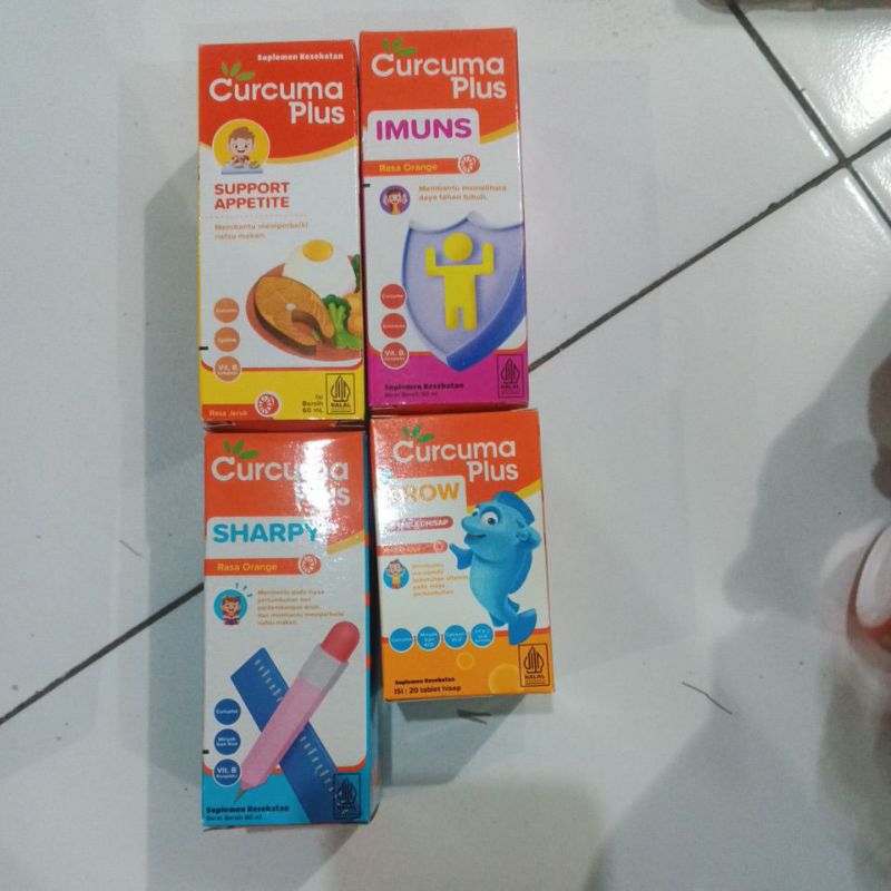 CURCUMA PLUS GROW EMULSION RASA STRAWBERRY/JERUK 200ML/IMUNS ORANGE 60ML/SUPPORT APPETITE 60ML/SHARP