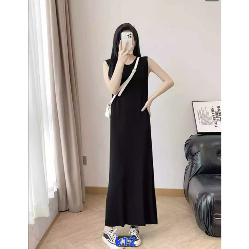 INNER SPAN/DRESS KOREAN STYLE/DRESS PANJANG TANPA LENGAN