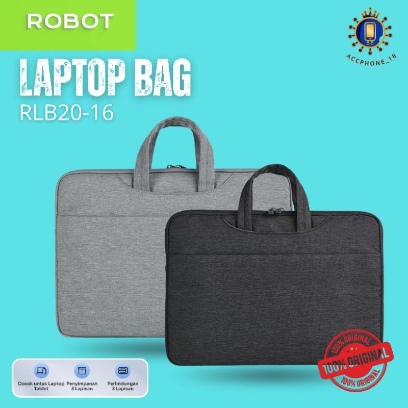ROBOT RLB20-16 LAPTOP BAG Grey Laptop Notebook Bags 16inch ( for 15-16 Inch Laptop )