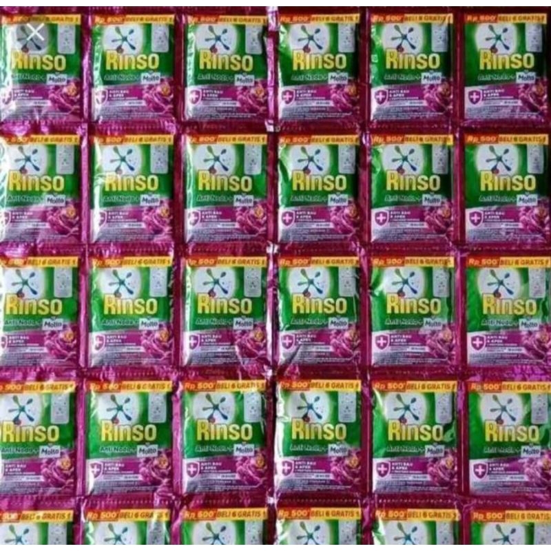 RINSO CAIR GOPE 500 1 RENCENG ISI 12 SACHET