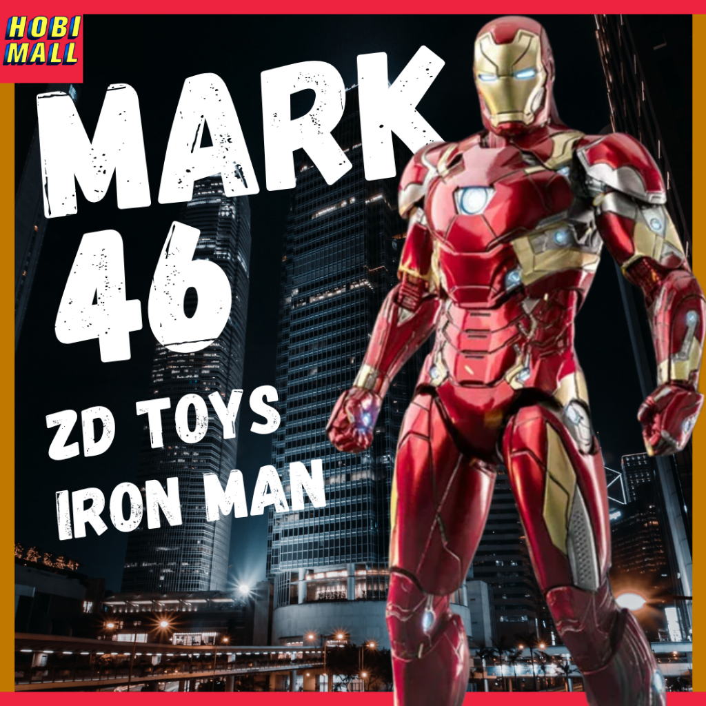 Action Figure Iron Man Mark 46 ZD Toys dari Iron Man Movie Original 1:10 Scale