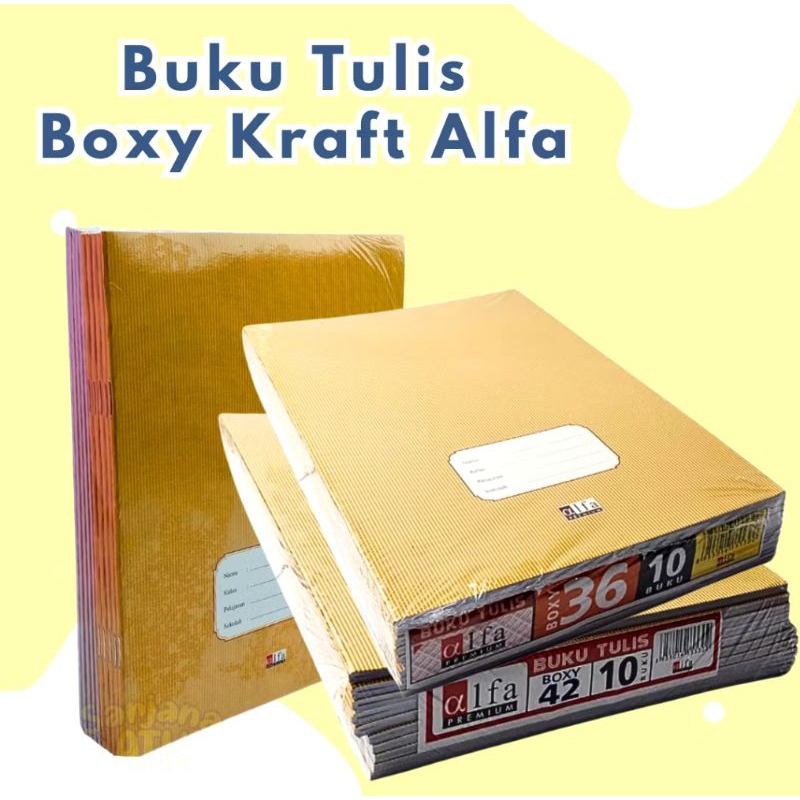 

Buku tulis sampul coklat kraft alfa isi 38 lembar Buku tulis sekolah SD SMP SMA