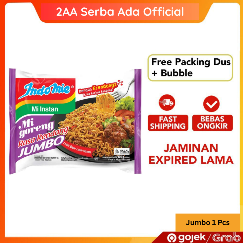 

Indomie Instant Noodle Mi Goreng Rasa Rendang Jumbo 1 Pcs