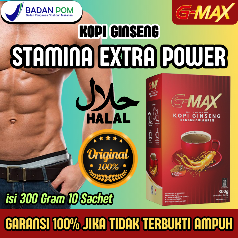 

KOPI GMAX - KOPI STAMINA PRIA TAHAN LAMA MINUMAN SERBUK 300G HALAL BPOM