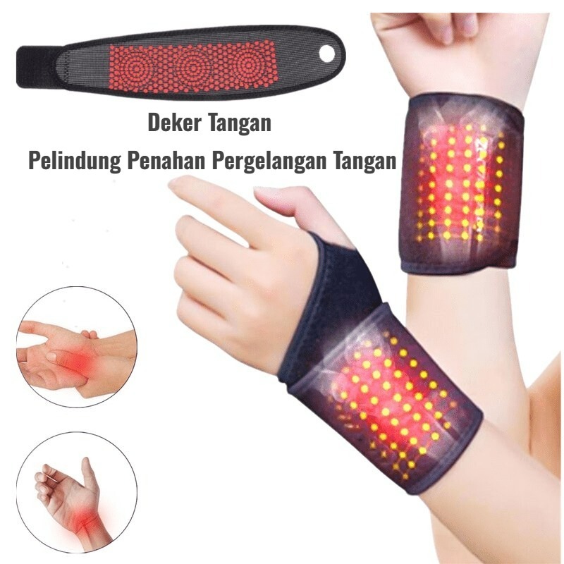 Alat Terapi Deker Pergelangan Tangan Magnetik Pelindung Wristband Hangat Self Heating Deker Tangan