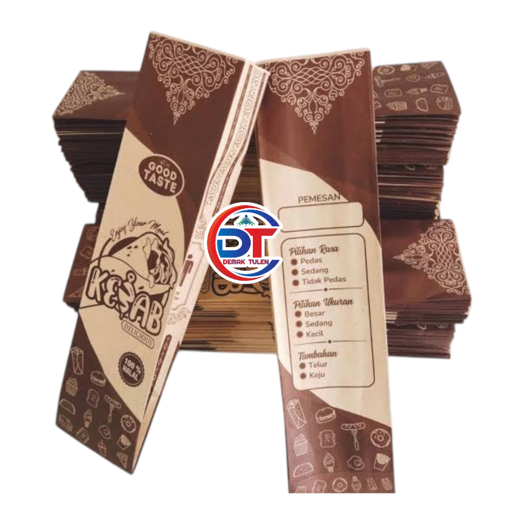 

50 Pcs Kemasan Bungkus Kebab 27x7 cm Bahan Craft