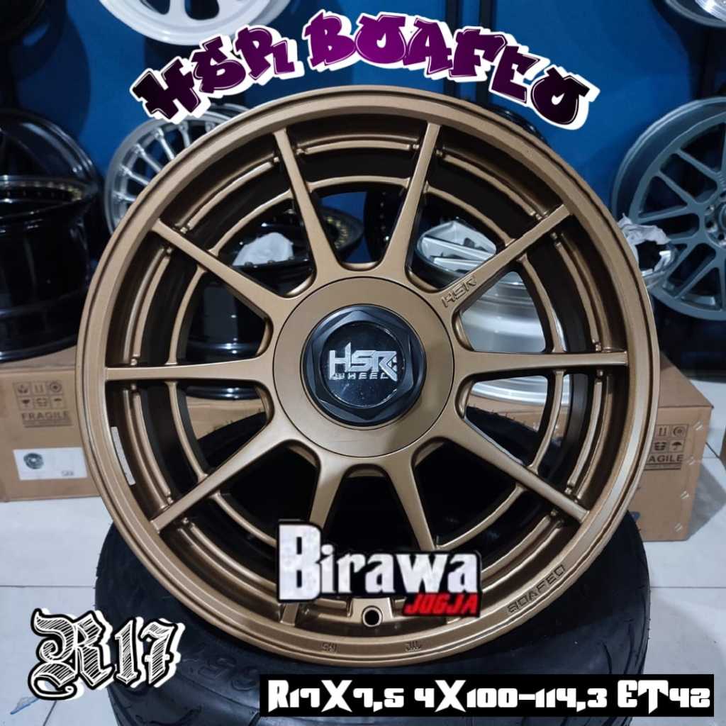 Velg Original HSR Boafeo R17X7,5 Pcd 4X100 ET42 - Velg Mobil Ring 17 Pcd 4X100 Gratis Ongkir
