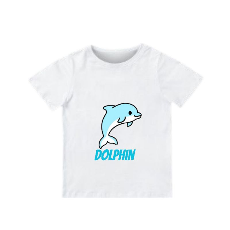 Baju anak Karakter Hewan Lumba-lumba Lucu Bahan Katun Usia 2-3 Tahun