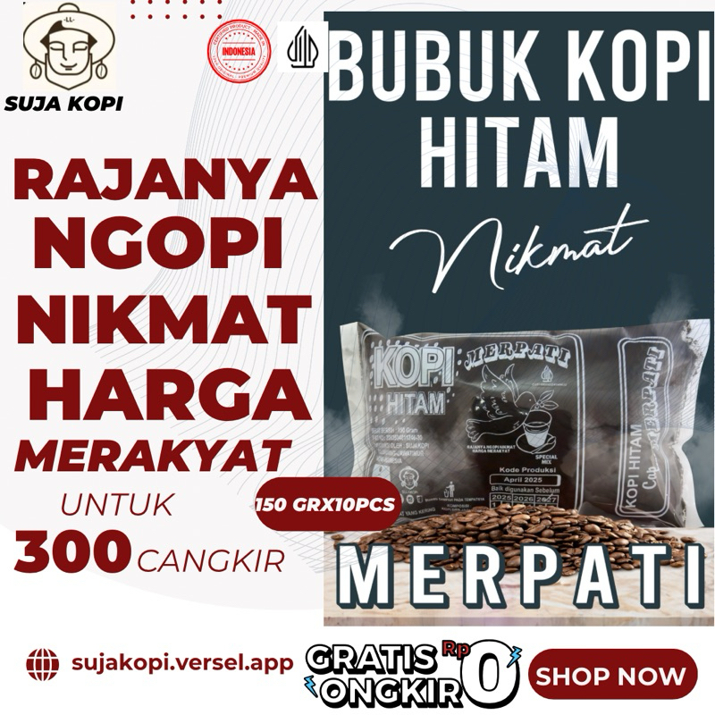

KOPI BUBUK HITAM 1,5KG 150GR X 10PCS HARGA GROSIR TERLARIS TERMURAH UNTUNG BANYAK DIJUAL LAGI BERAT 1500GR BELI 1BAL GRATIS GANTUNGAN KUNCI