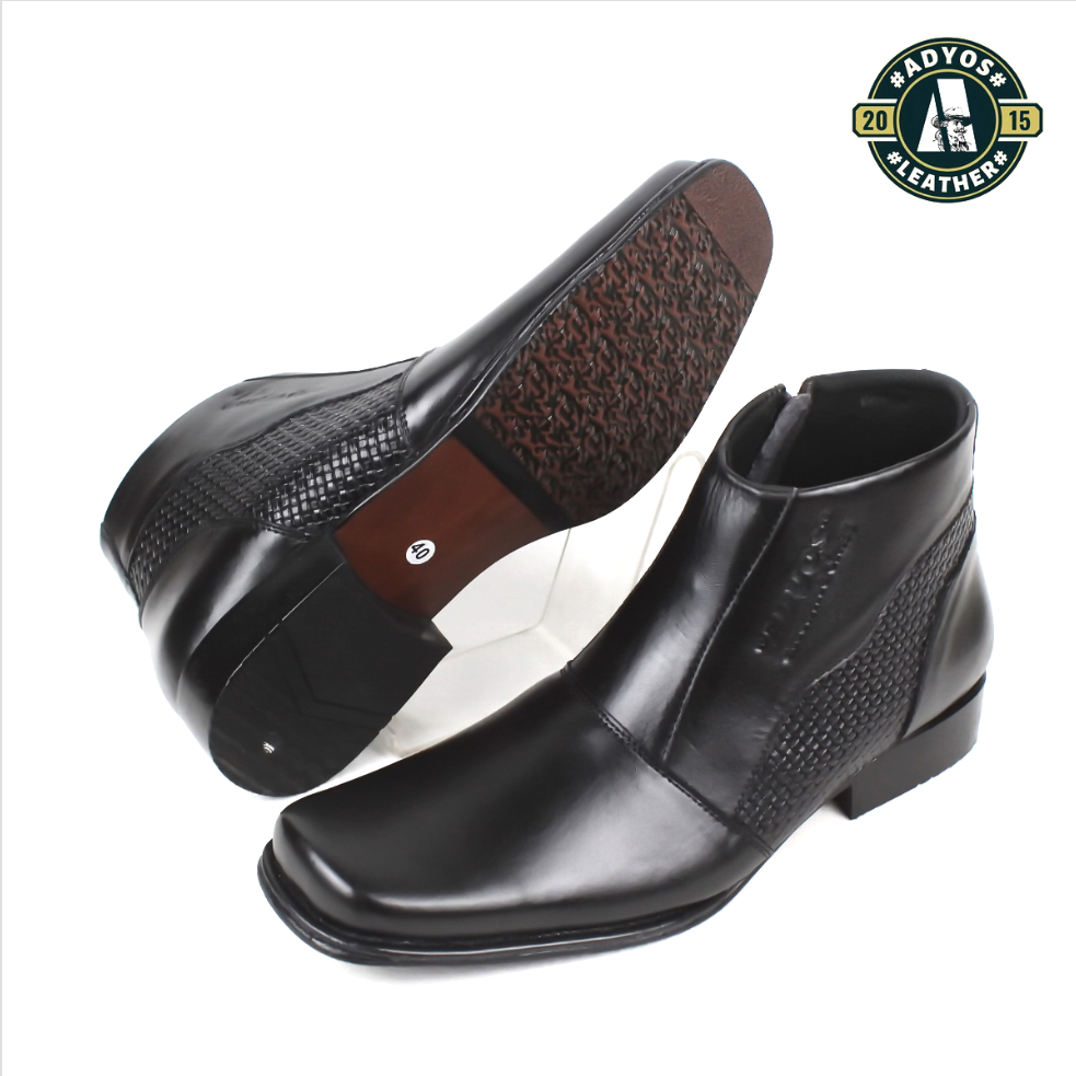 Sepatu Pantofel Boot Kulit Pria Model Formal Resleting
