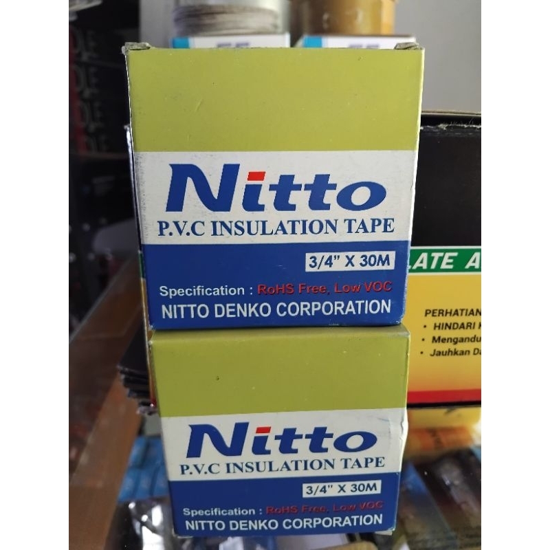 Solasi Besar Nitto ¾"x30M/Lakban hitam nitto besar/solasi nitto original