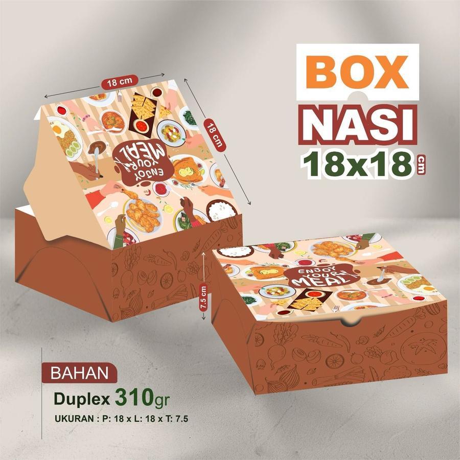 

Box Makanan Snack Dus Kotak Motif Isi 15 Pcs Box Makanan 18 x 18 Dus Nasi Catering Craft Duplex