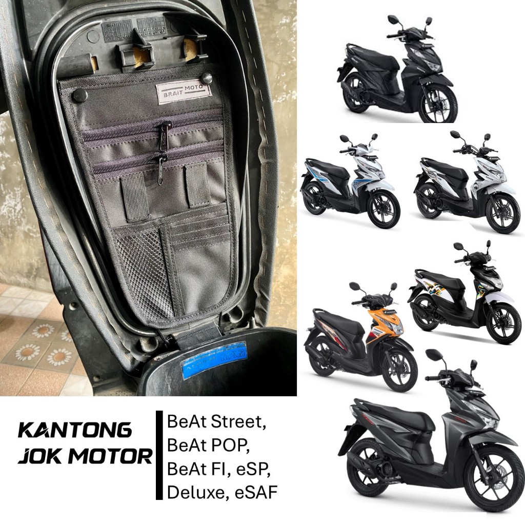 Kantong Jok Motor Beat Fi ESP Deluxe Street Pop Genio Tas Organizer Seat Bag Tas Jok Motor