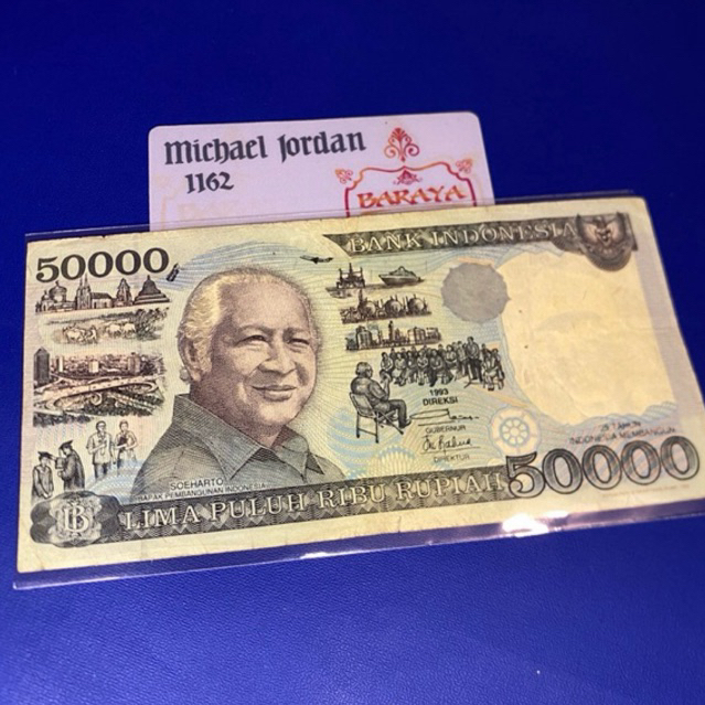 50000 rupiah soeharto mesem 1995 bekas edar
