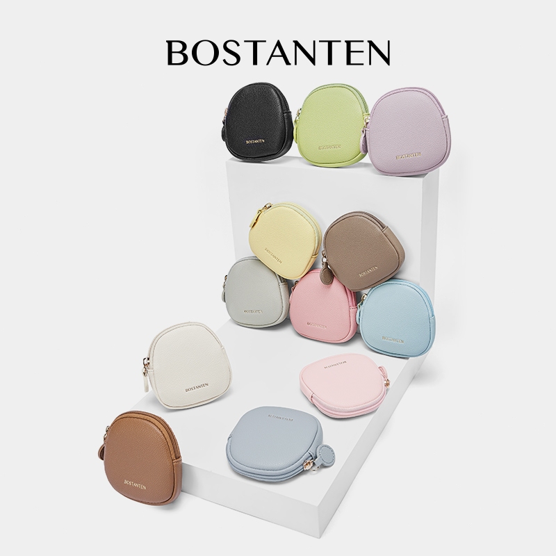 BOSTANTEN Portable Cosmetic Bag Dompet Wanita Kecil Bahan Kulit Premium Dompet Mini Wanita