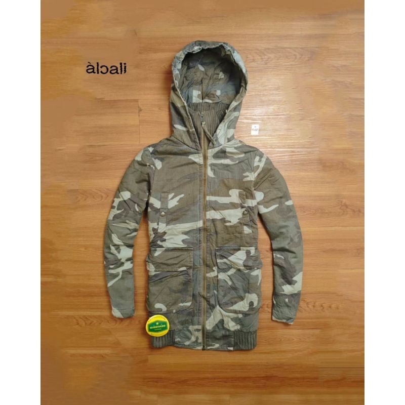 Camo parka cotton canvas jacket