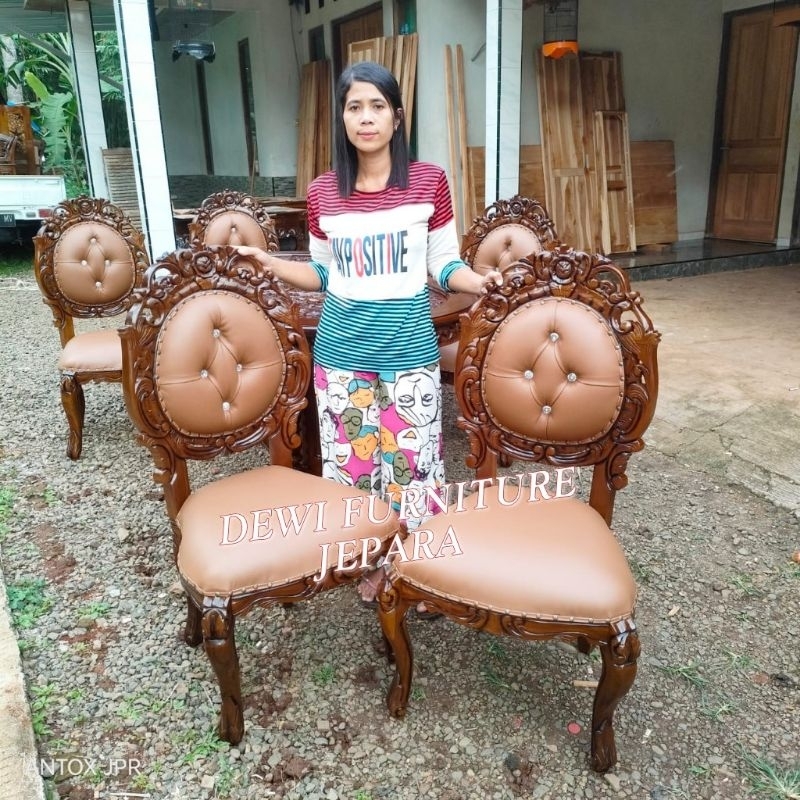 kursi makan ukiran kursi makan jati l