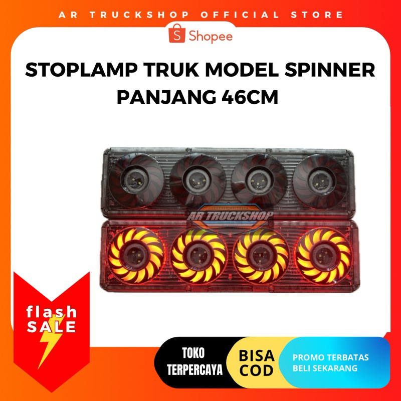 Stoplamp Truk Model Spinner Bulat 24V Panjang 46CM