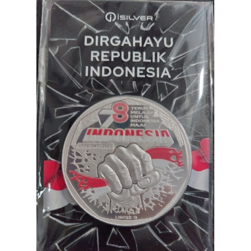 Perak isilver/perak RI 78 colour 1 oz LIMITED/logam mulia perak