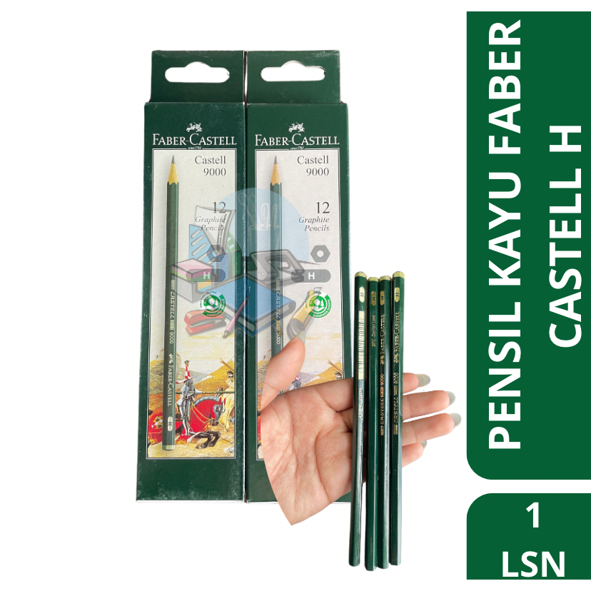 

[1 LUSIN] Pensil Kayu Faber Castell Tebal Ujian H Lead Kuat Isi 12 Pcs Murah Original