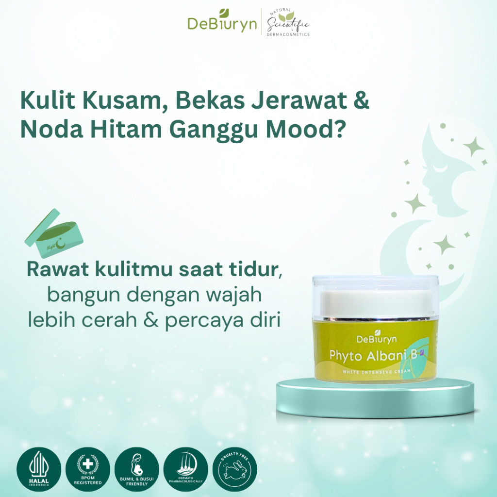 Debiuryn Phyto Albani B 10gr - Whitening and Softening Night Cream - Krim Malam