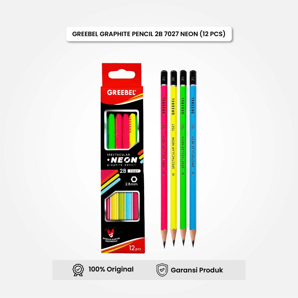 

Pensil Kayu 2B Neon (7027) / Pencil / Pensil Tulis Lucu untuk Ujian Gambar GREEBEL