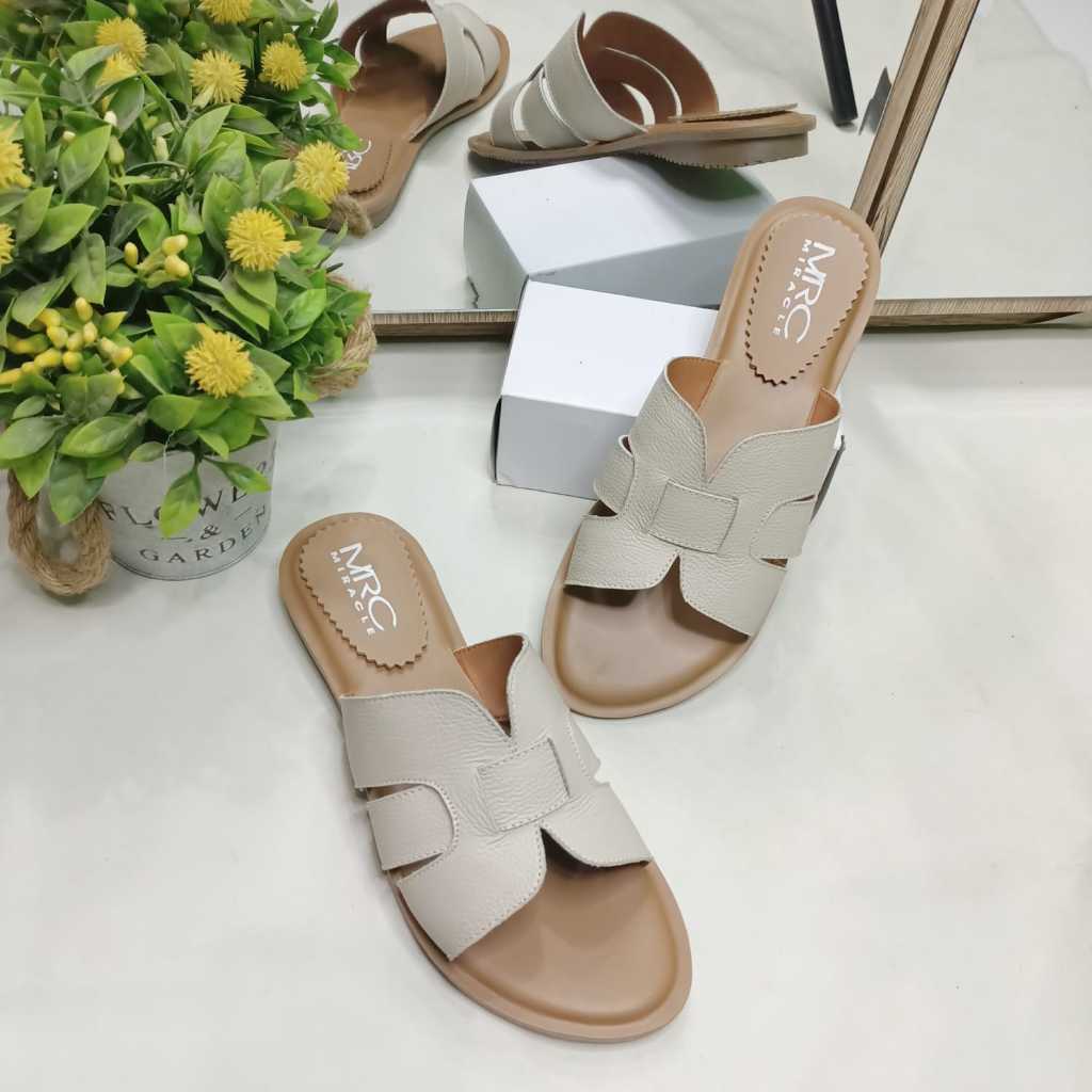 Sandal Kulit Sapi Wanita  Garut Ori sandal flat fhasionable terbaru