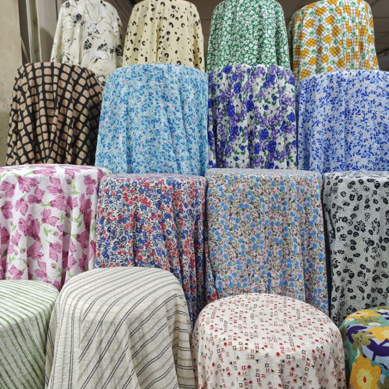 kain katun crinkle motif  - kain motif - kain katun crinkle  - kain meteran - kain katun premium -  