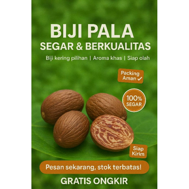 

Biji Pala Kering Pilihan - 100% Asli & Alami