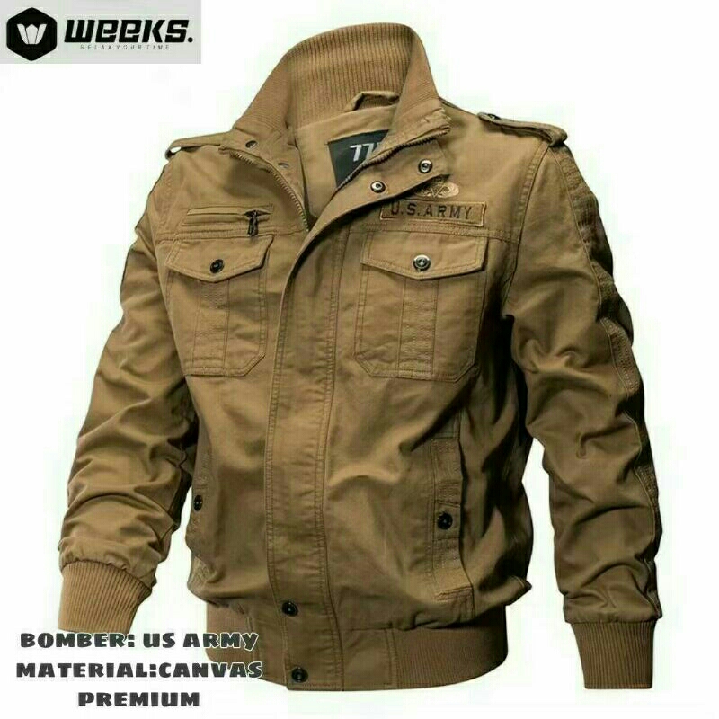 JAKET BOMBER US ARMY CLASIK / JAKET BOMBER  CANVAS