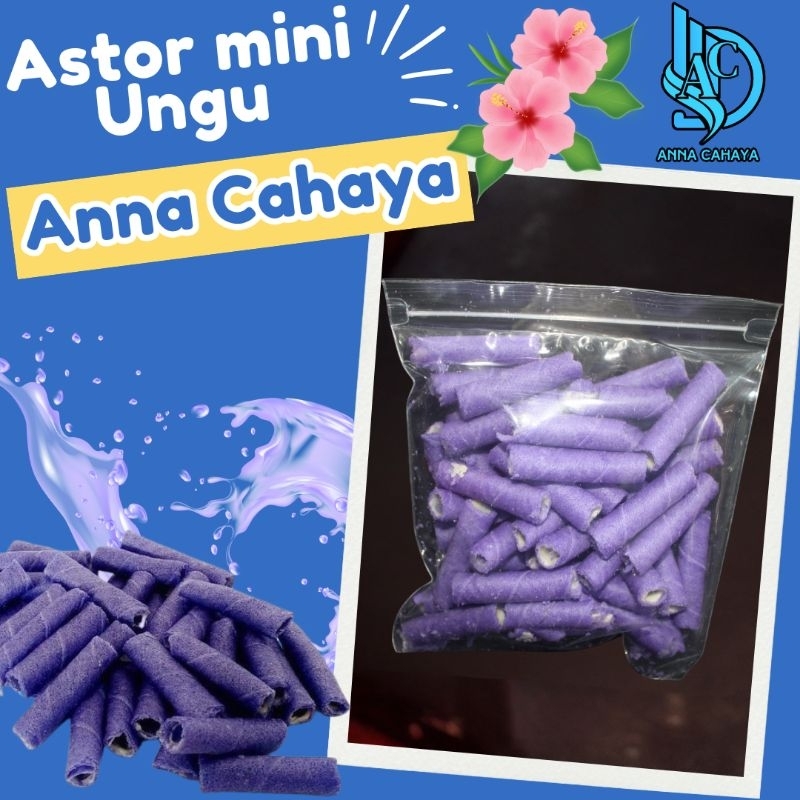 

Astor Mini Ungu Rasa Vanila kemasan ekonomis – Camilan Manis Kue Lebaran & Snack Jadul