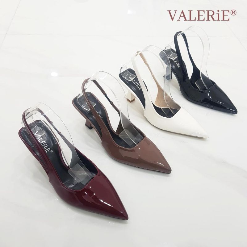 VALERIE Sepatu Heels Tali Belakang 7cm Vi-155 Glossy 35-39
