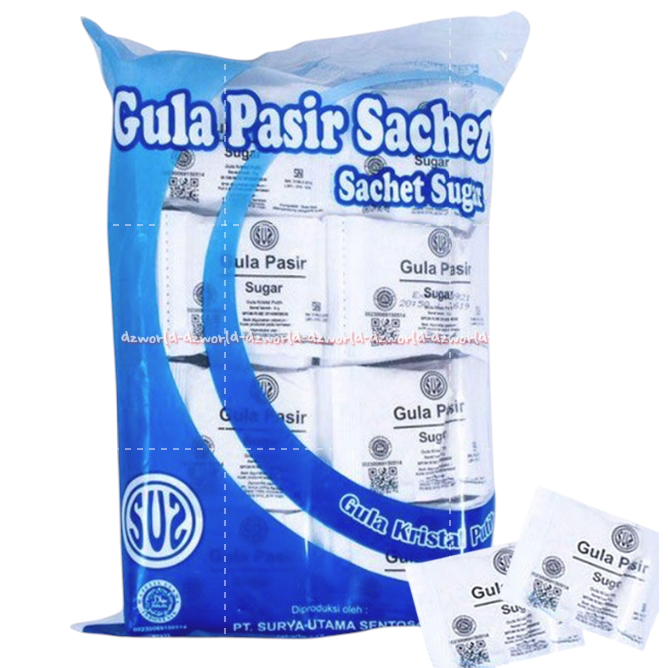 

RB Sus Gula Pasir Sachet 100pcs Sugar Kristal Putih Kemasan Bungkus Satuan S U S Sugars Gulapasir