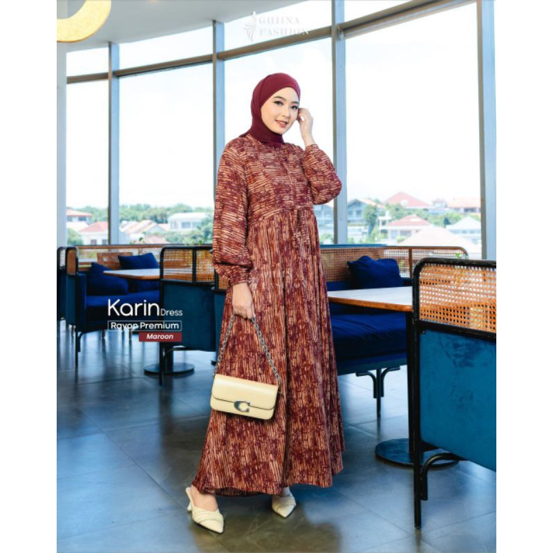KARIN DRESS TERBARU//GHINA FASHION//DRESS POLOS//GAMIS MOTIF