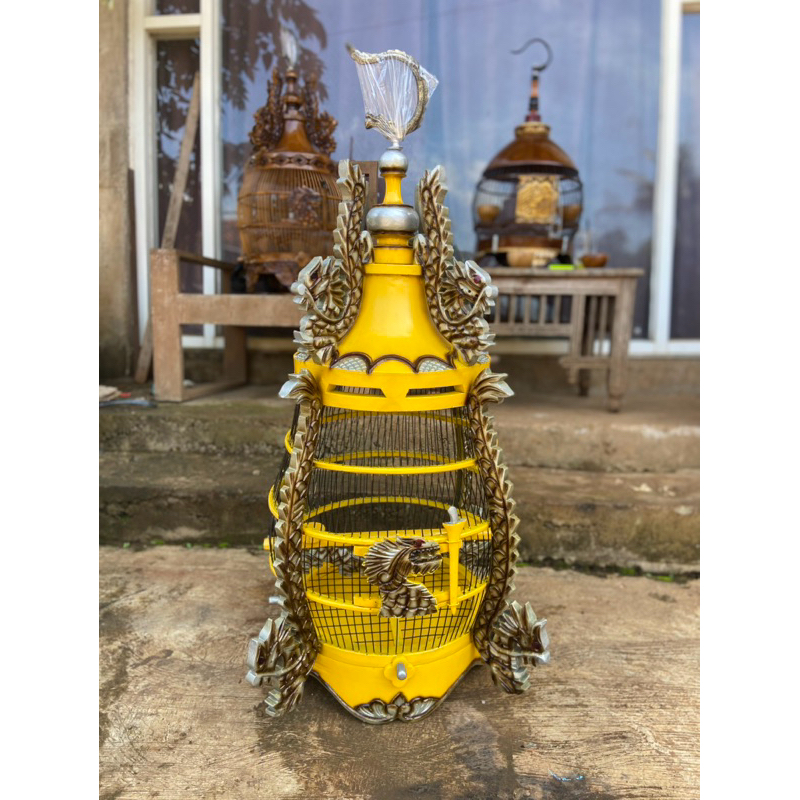 Sangkar perkutut motif naga