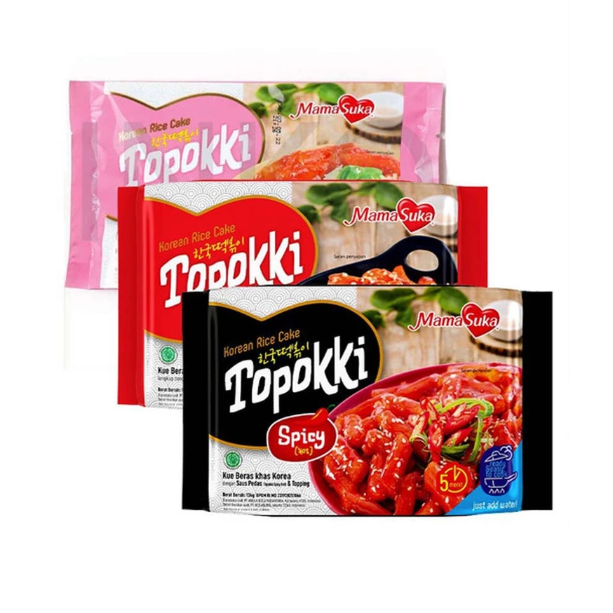 

MamaSuka Tteokbokki Topokki Snack Instan Korean Rice Cake 134gr - Original / Spicy / Creamy